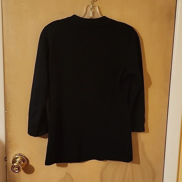 Burbury black polo top 3/4 sleeves size small worn once - Picture 4 of 4